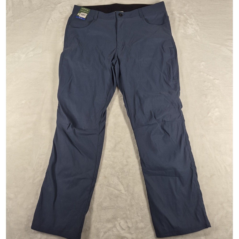 Orvis Fleece Lined Pants Men's 36x32 Blue Performance Hiking Camping Outdoor NWT